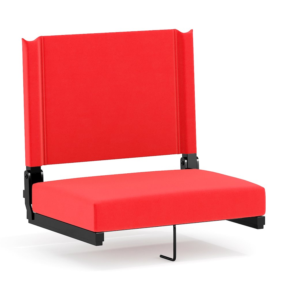 Lightweight Stadium Chair with Handle, Ultra-Padded Seat, Red. Picture 1