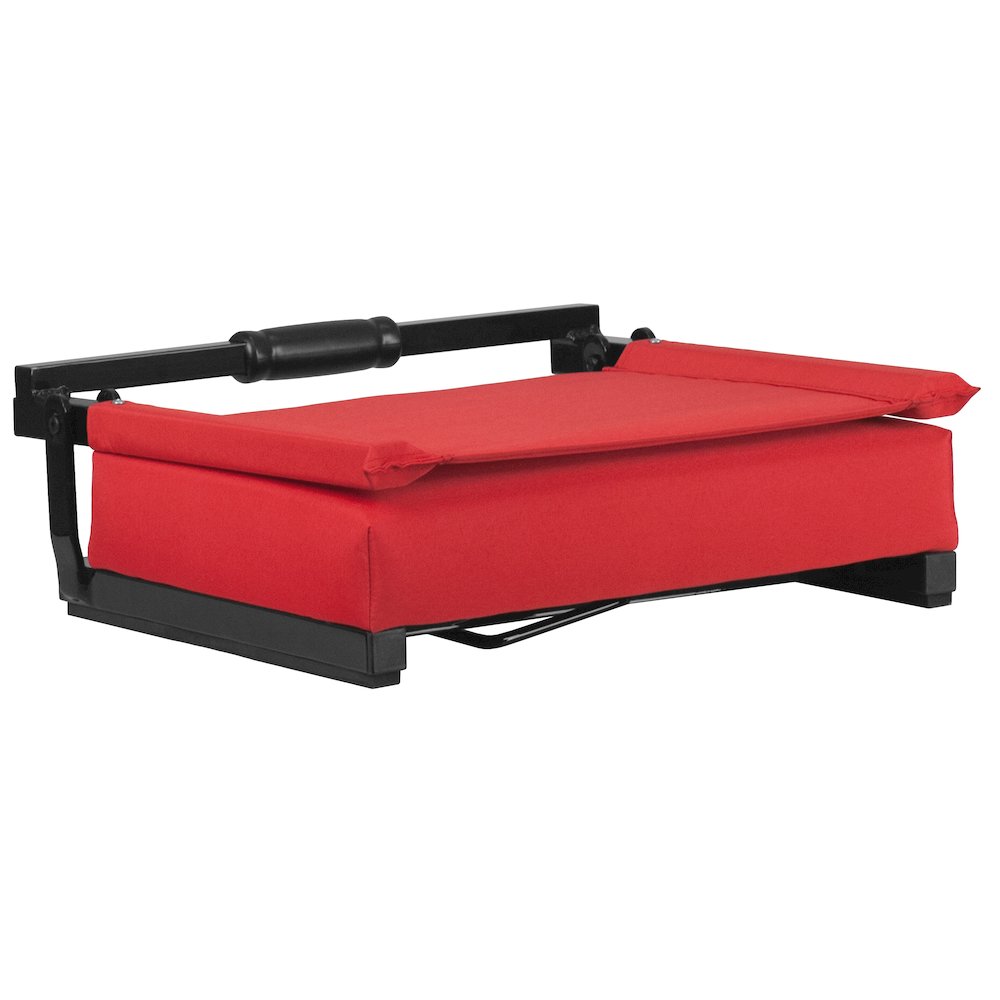Lightweight Stadium Chair with Handle, Ultra-Padded Seat, Red. Picture 11