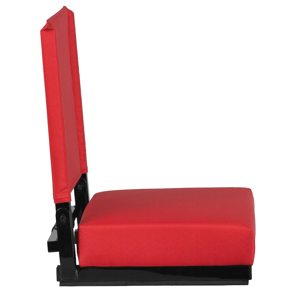 Lightweight Stadium Chair with Handle, Ultra-Padded Seat, Red. Picture 12