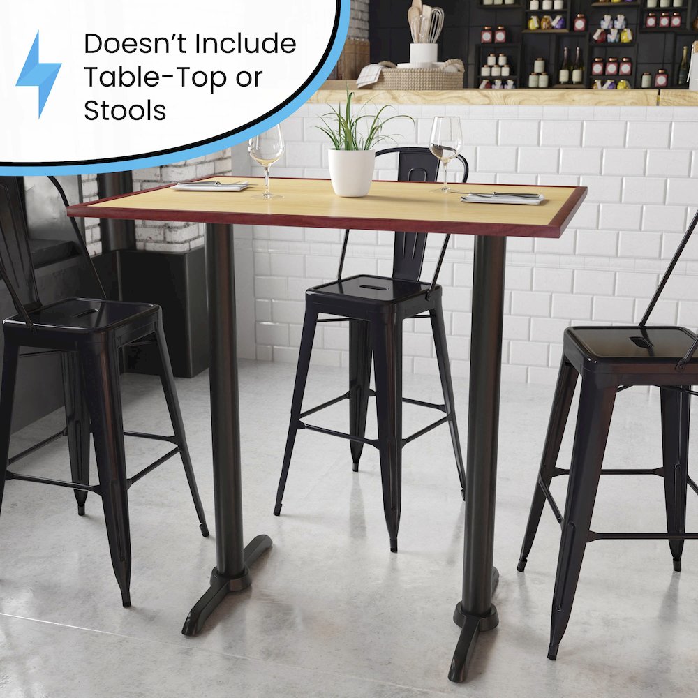5'' x 22'' Restaurant Table T-Base with 3'' Dia. Bar Height Column. Picture 5