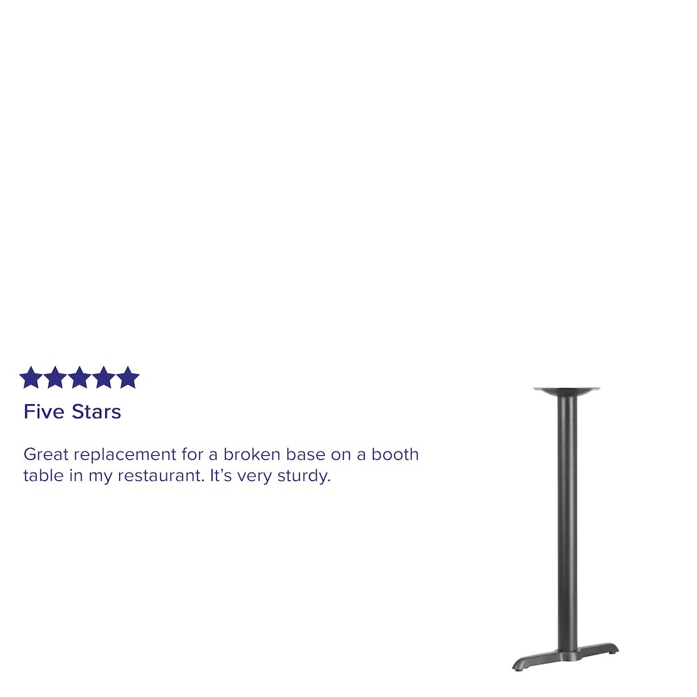 5'' x 22'' Restaurant Table T-Base with 3'' Dia. Bar Height Column. Picture 4
