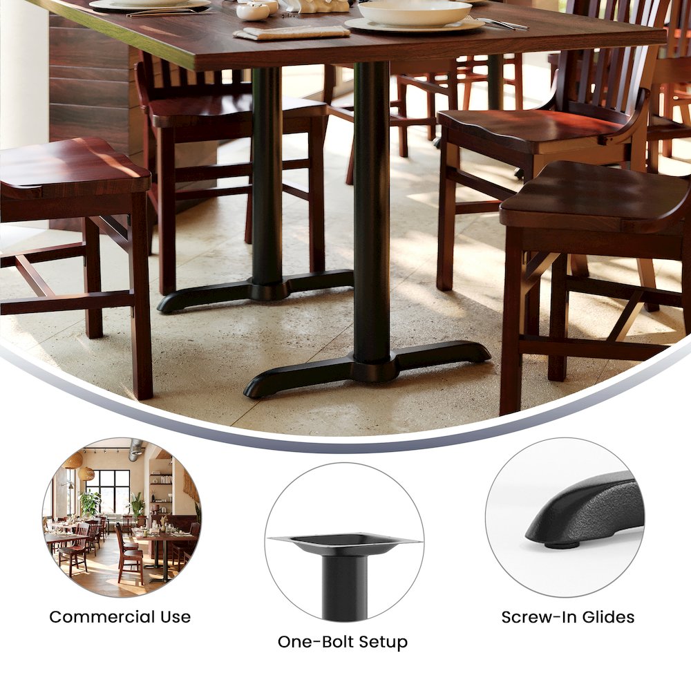 5'' x 22'' Restaurant Table T-Base with 3'' Dia. Table Height Column. Picture 7