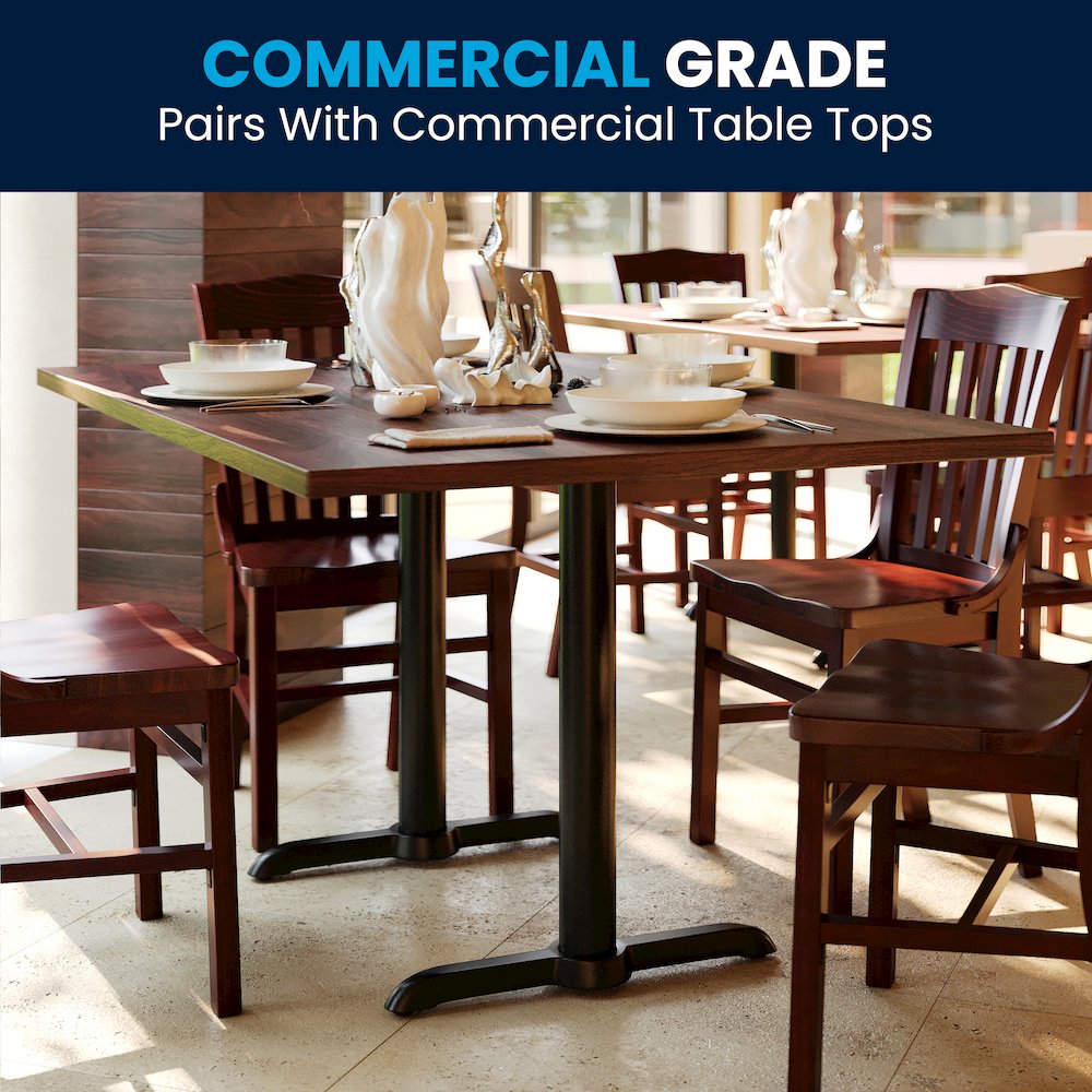 5'' x 22'' Restaurant Table T-Base with 3'' Dia. Table Height Column. Picture 4