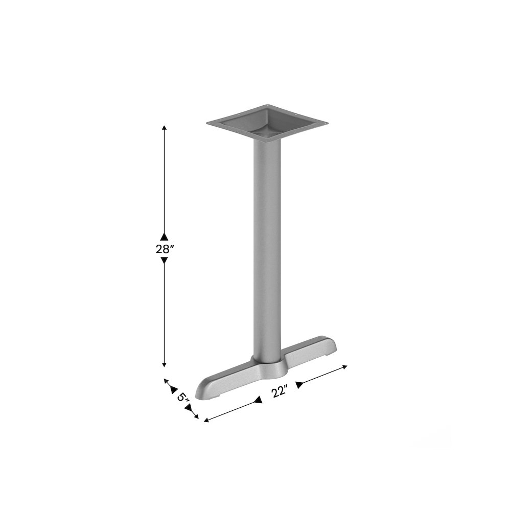 5'' x 22'' Restaurant Table T-Base with 3'' Dia. Table Height Column, Silver. Picture 4