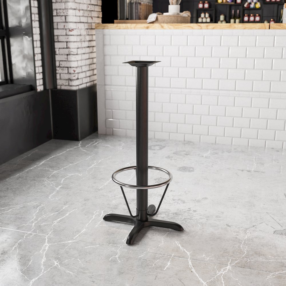 22'' x 22'' Restaurant Table X-Base with 3'' Dia. Bar Height Column. Picture 2