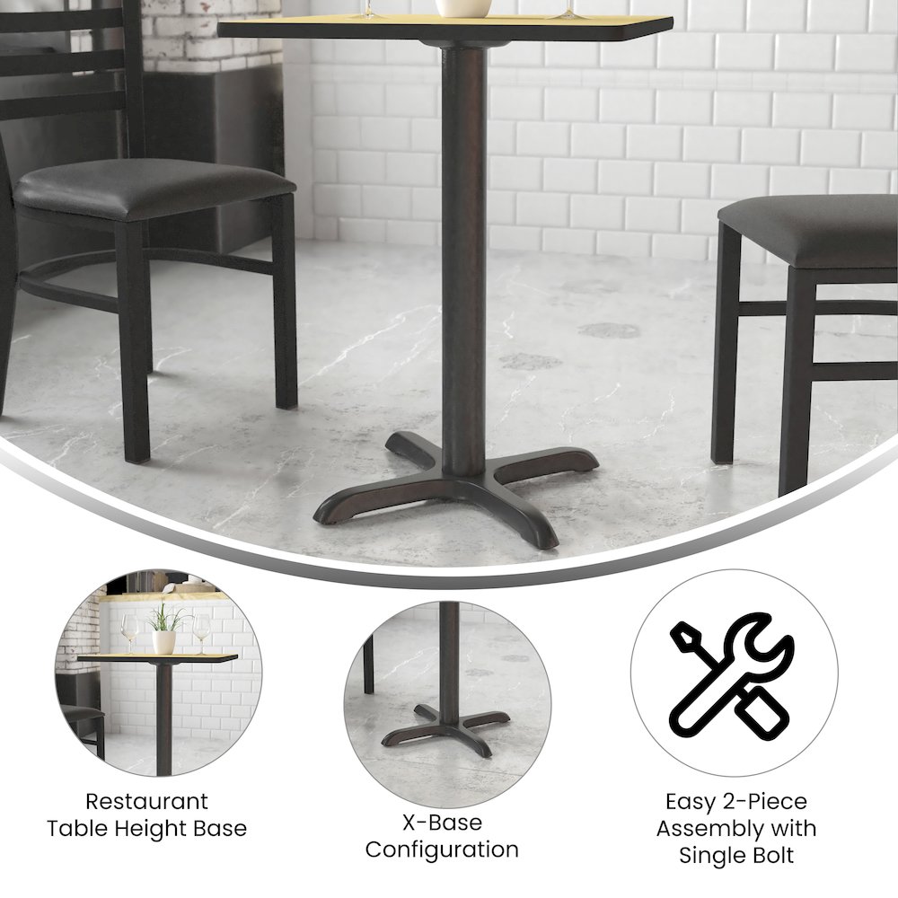 22'' x 22'' Restaurant Table X-Base with 3'' Dia. Table Height Column. Picture 4