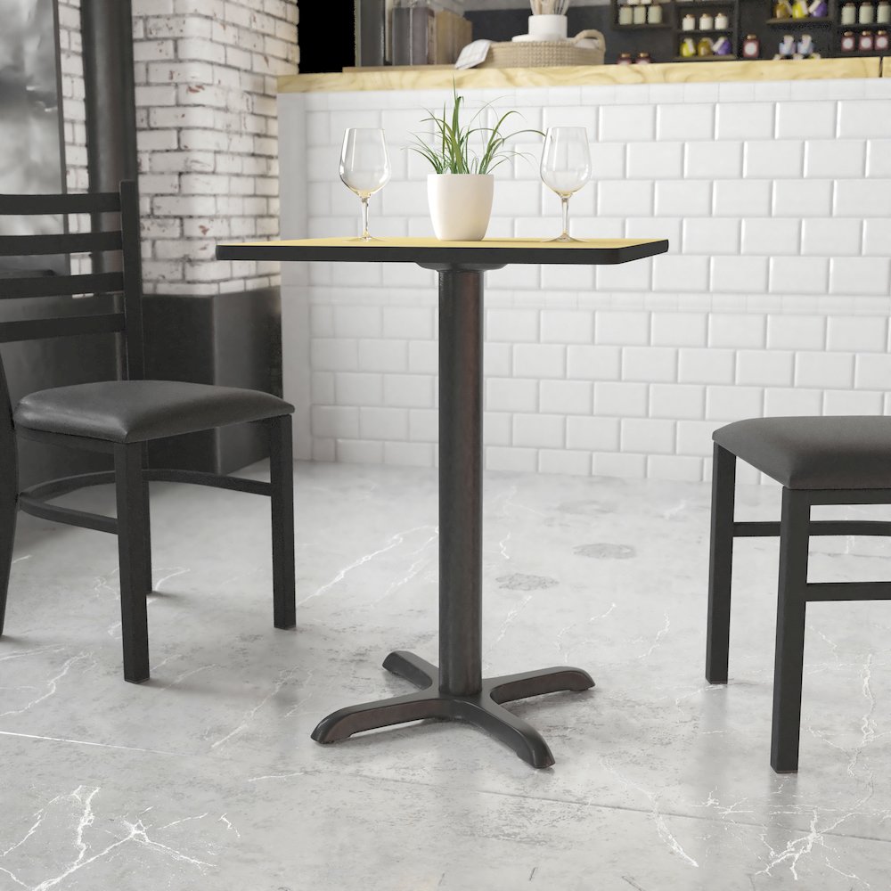 22'' x 22'' Restaurant Table X-Base with 3'' Dia. Table Height Column. Picture 2