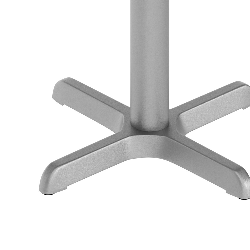 22'' x 22'' Restaurant Table X-Base with 3'' Dia. Table Height Column, Silver. Picture 6