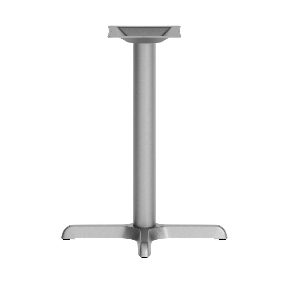 22'' x 22'' Restaurant Table X-Base with 3'' Dia. Table Height Column, Silver. Picture 7