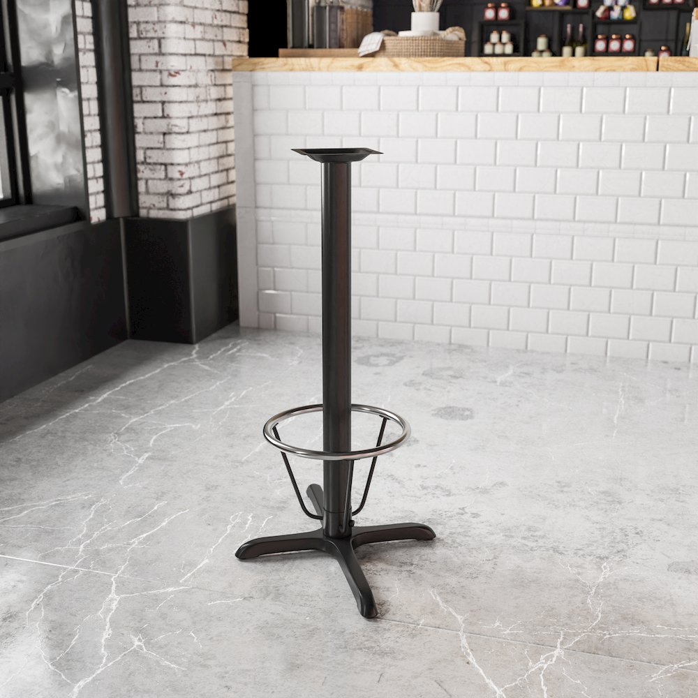 23.5'' x 29.5'' Restaurant Table X-Base with 3'' Dia. Bar Height Column. Picture 2