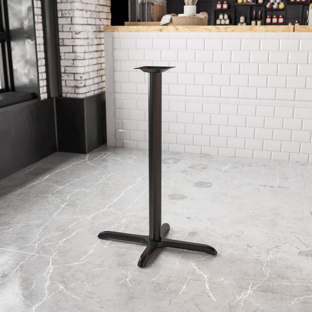23.5'' x 29.5'' Restaurant Table X-Base with 3'' Dia. Bar Height Column. Picture 2