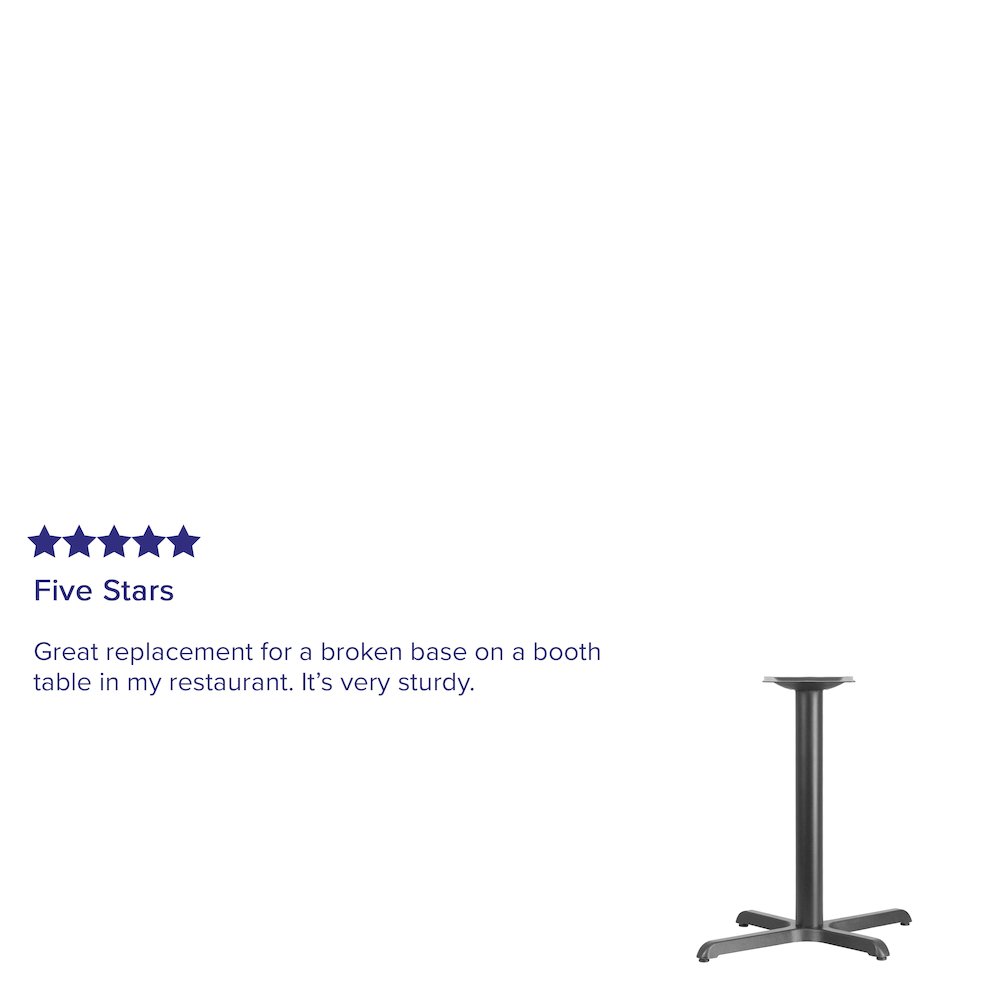 23.75'' x 30'' Restaurant Table X-Base with 3'' Dia. Table Height Column. Picture 4