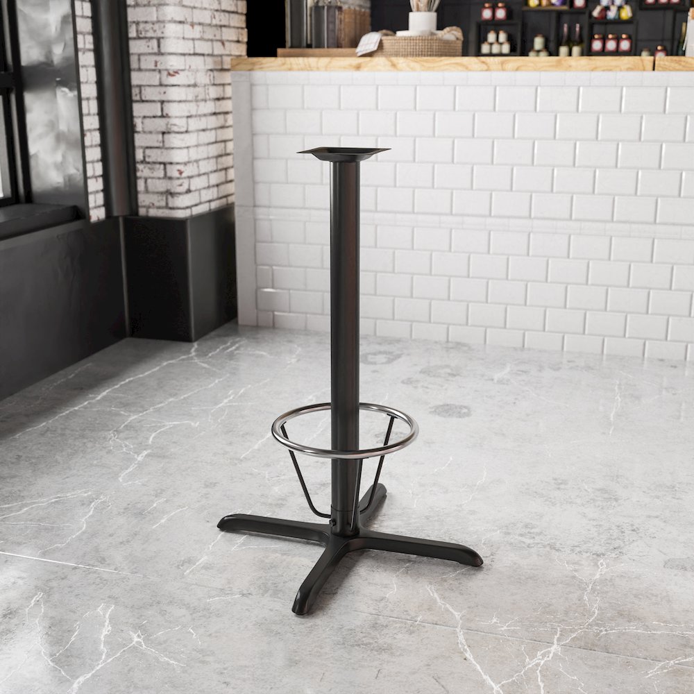 30'' x 30'' Restaurant Table X-Base with 3'' Dia. Bar Height Column. Picture 2