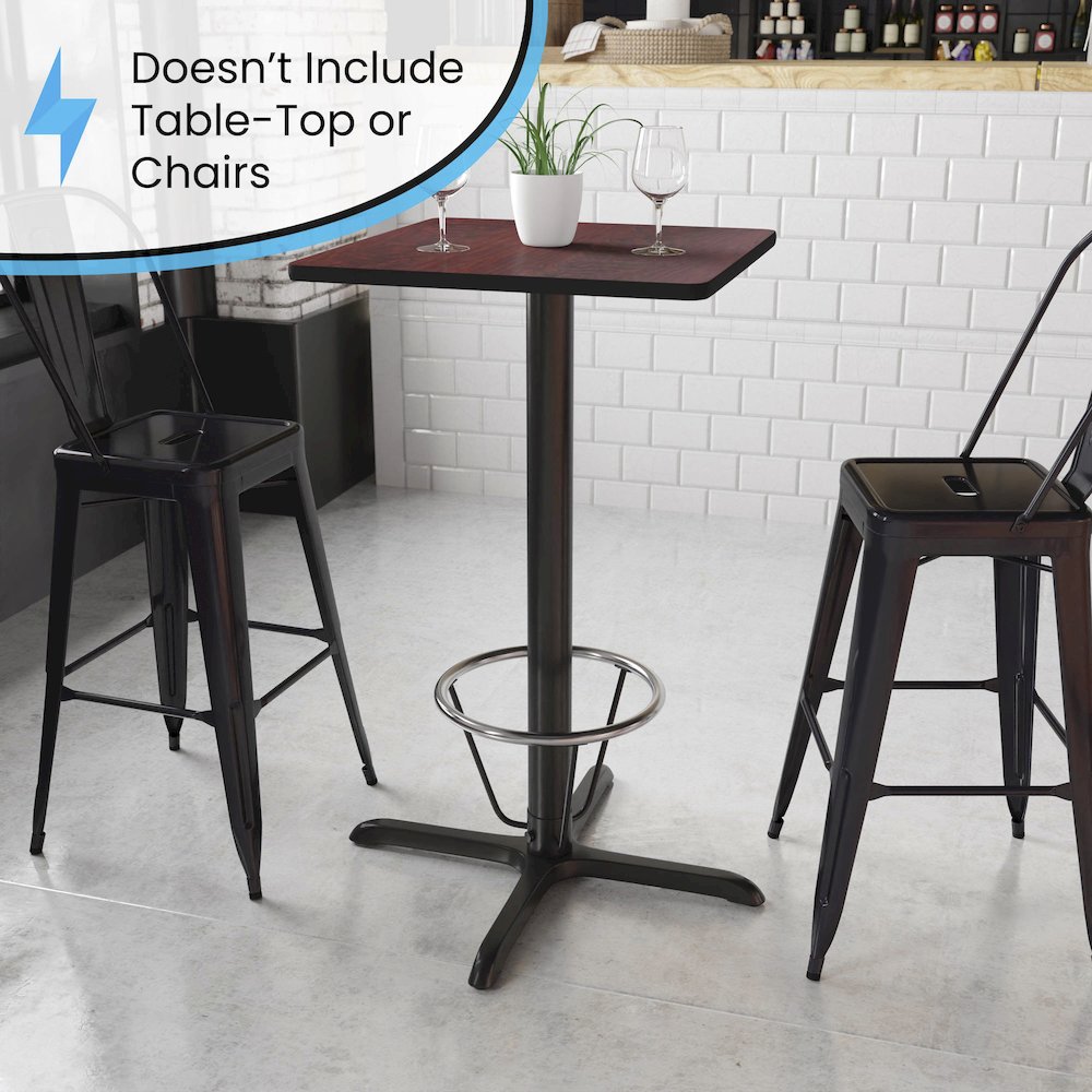 30'' x 30'' Restaurant Table X-Base with 3'' Dia. Bar Height Column. Picture 4
