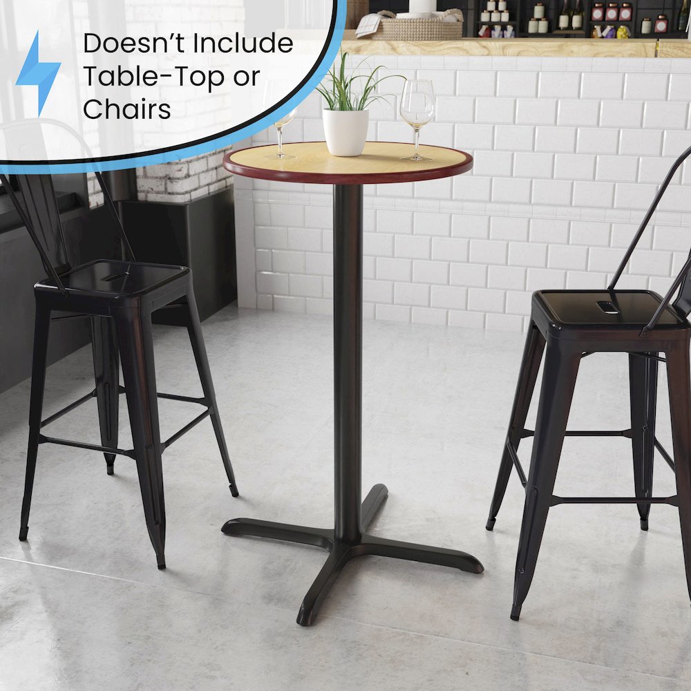 30'' x 30'' Restaurant Table X-Base with 3'' Dia. Bar Height Column. Picture 5