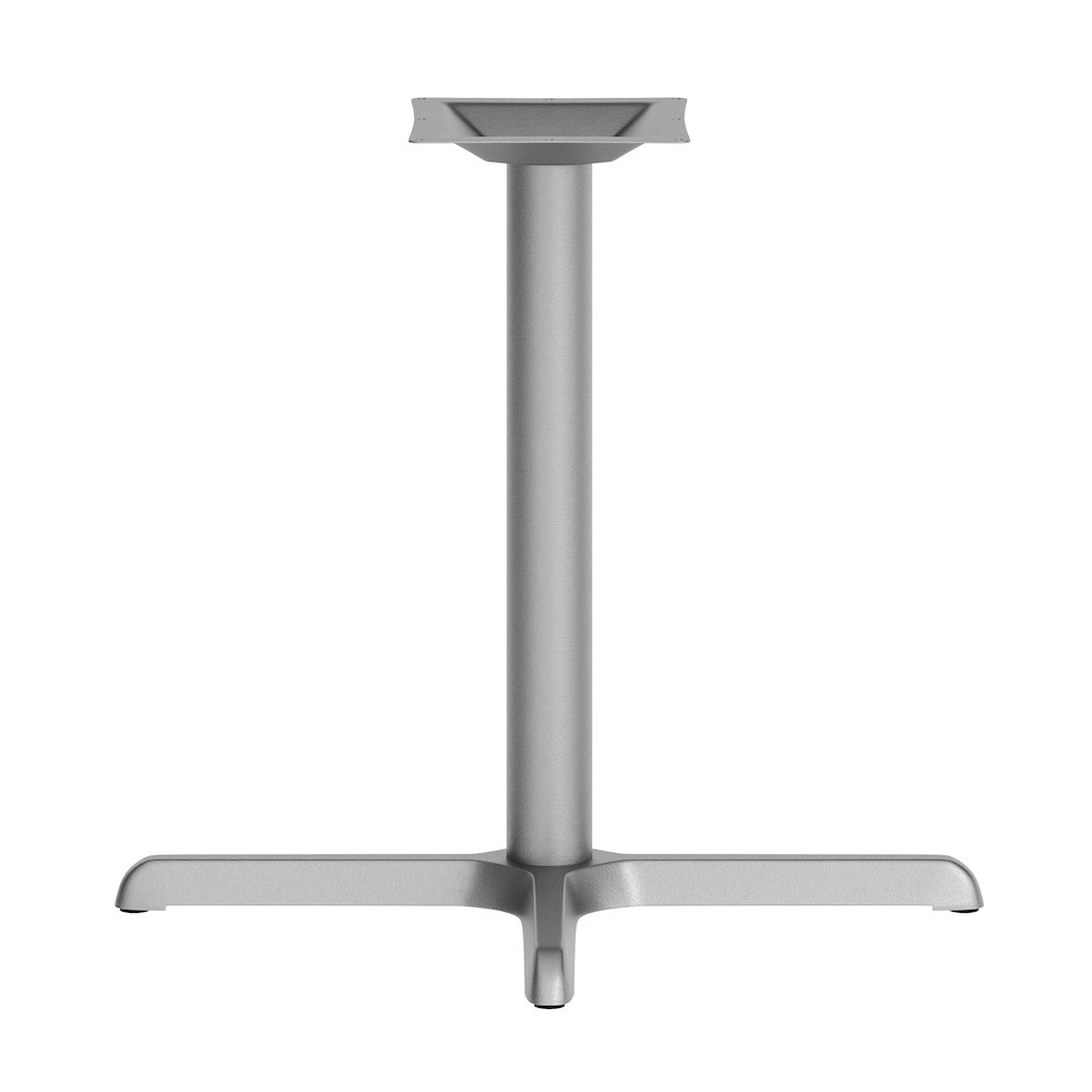30'' x 30'' Restaurant Table X-Base with 3'' Dia. Table Height Column, Silver. Picture 7