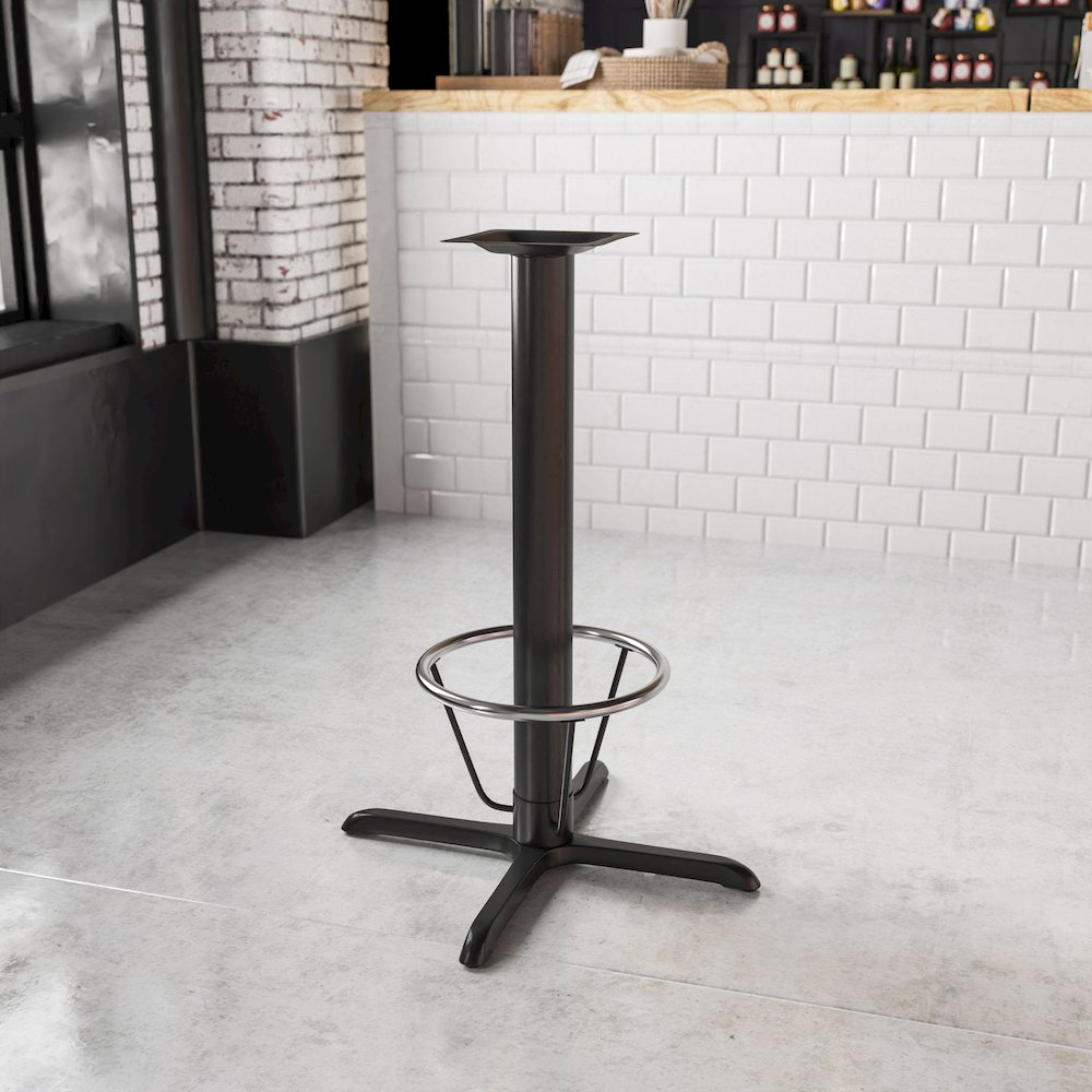 33'' x 33'' Restaurant Table X-Base with 4'' Dia. Bar Height Column. Picture 2