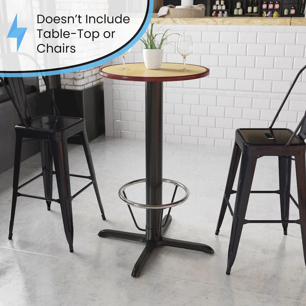 33'' x 33'' Restaurant Table X-Base with 4'' Dia. Bar Height Column. Picture 4