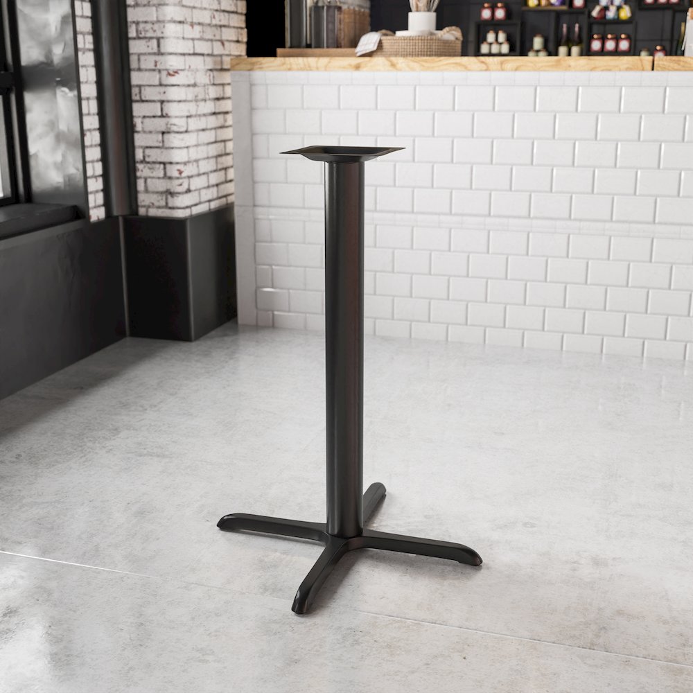 33'' x 33'' Restaurant Table X-Base with 4'' Dia. Bar Height Column. Picture 2