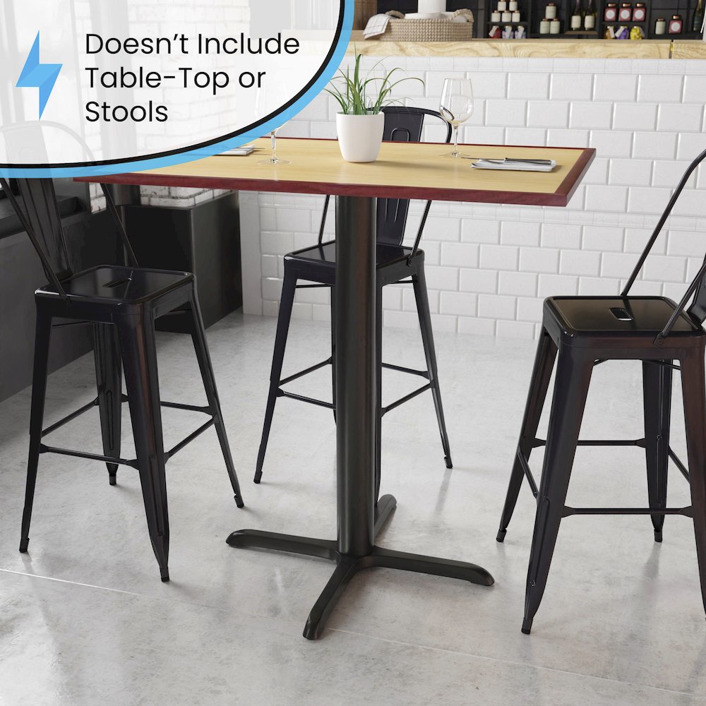 33'' x 33'' Restaurant Table X-Base with 4'' Dia. Bar Height Column. Picture 5