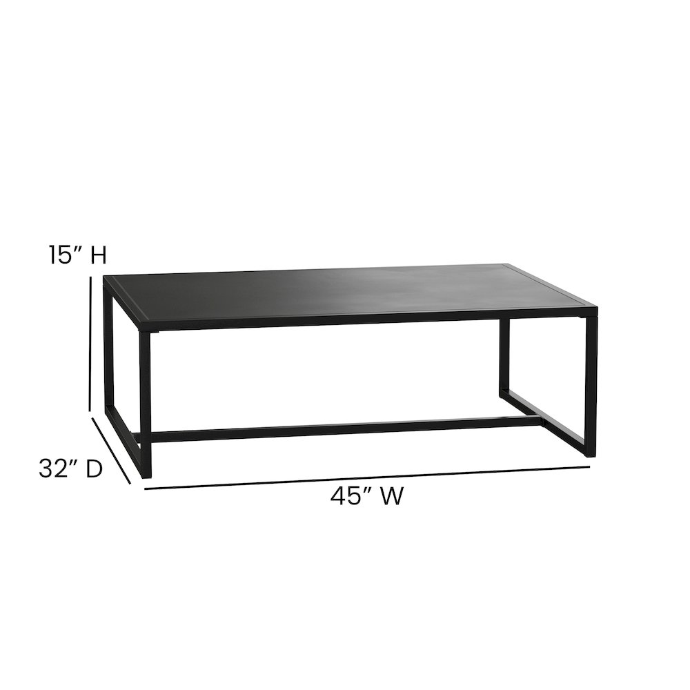 Patio Coffee Table Black Coffee Table, Porch, or Poolside - Steel Leg Frame. Picture 5