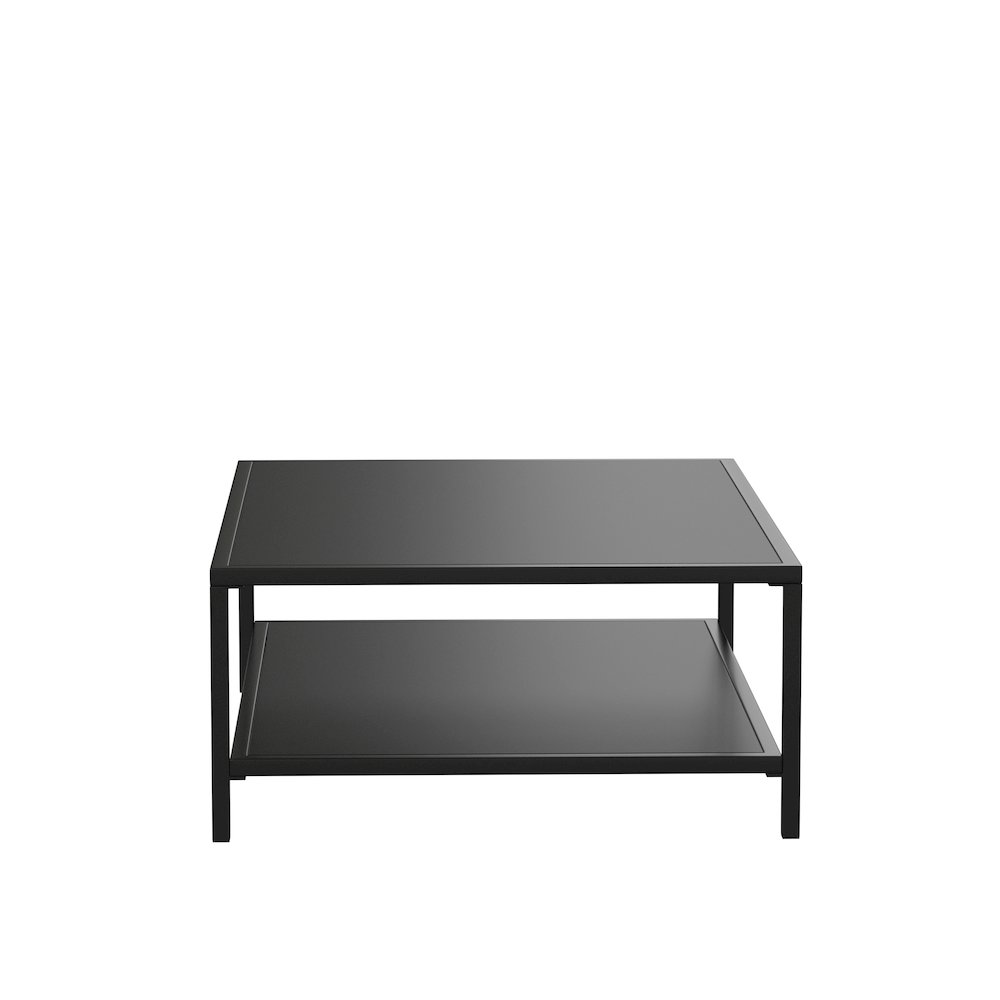 2 Tier Patio Coffee Table Black Coffee Table, Porch, or Poolside-Steel Leg Frame. Picture 8