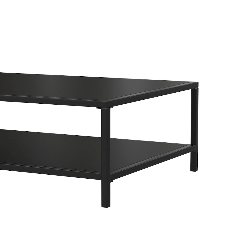 2 Tier Patio Coffee Table Black Coffee Table, Porch, or Poolside-Steel Leg Frame. Picture 7