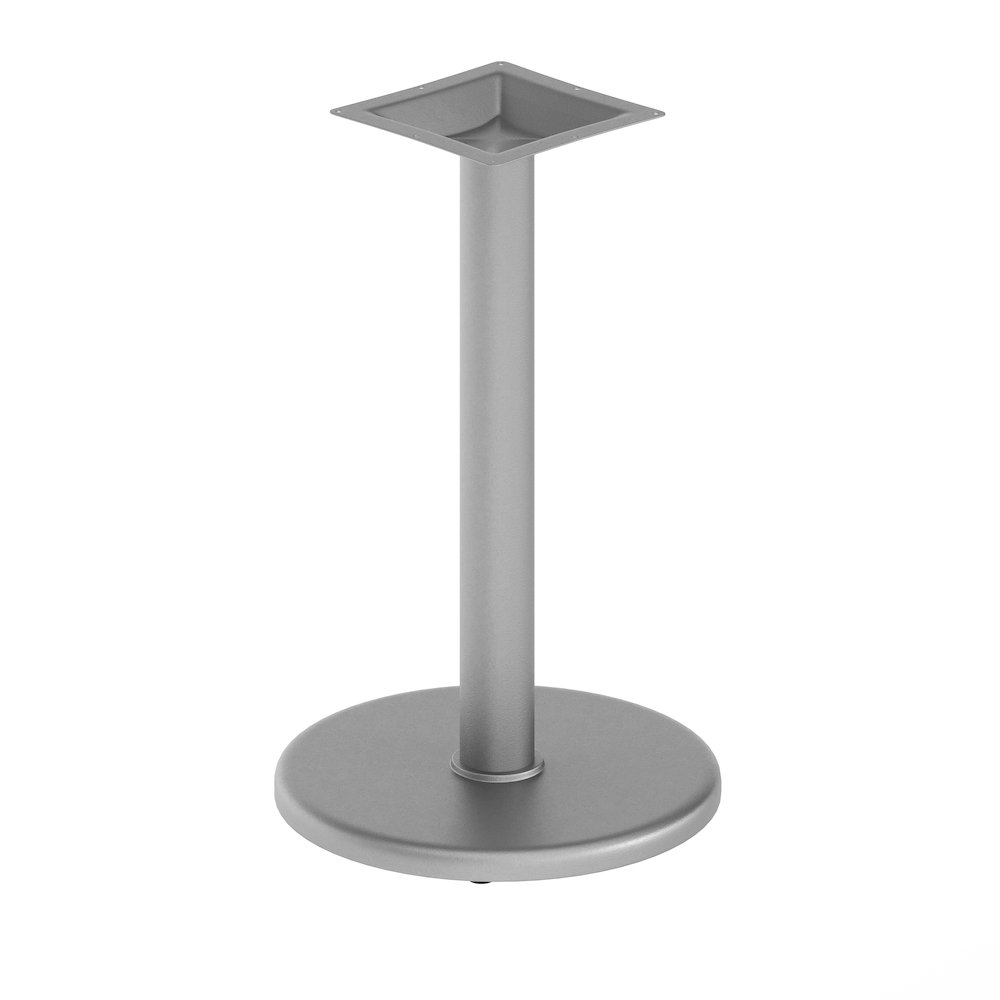18'' Round Restaurant Table Base with 3'' Dia. Table Height Column, Silver. Picture 1