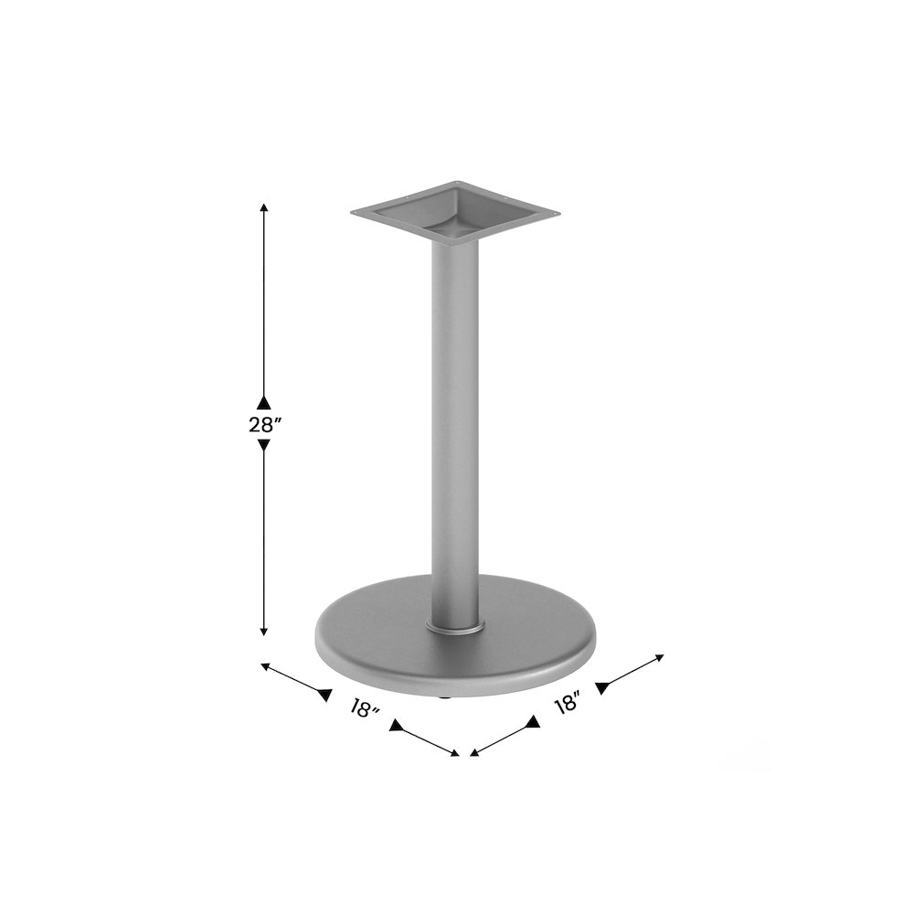 18'' Round Restaurant Table Base with 3'' Dia. Table Height Column, Silver. Picture 4