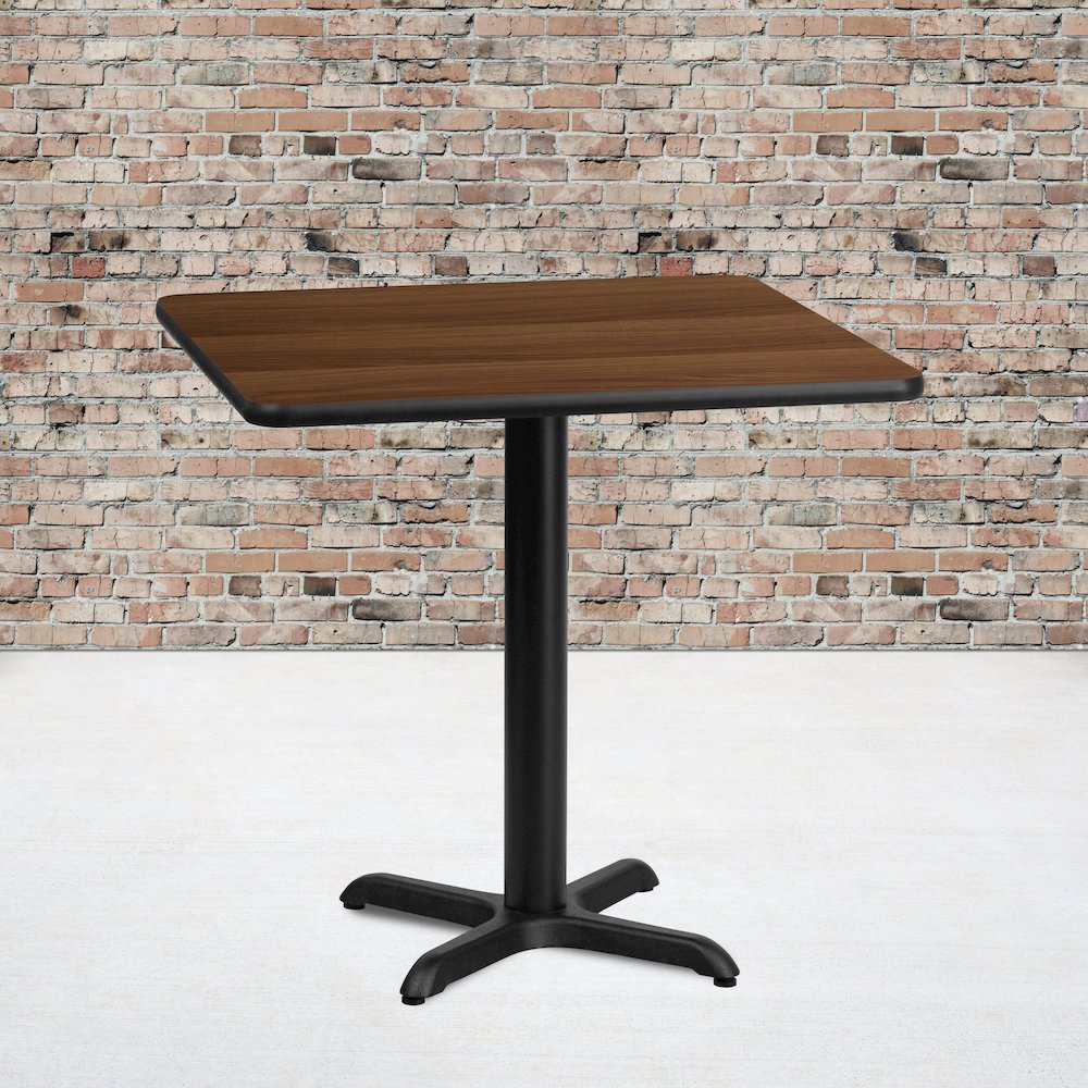 24'' Square Walnut Laminate Table Top with 22'' x 22'' Table Height Base. Picture 2