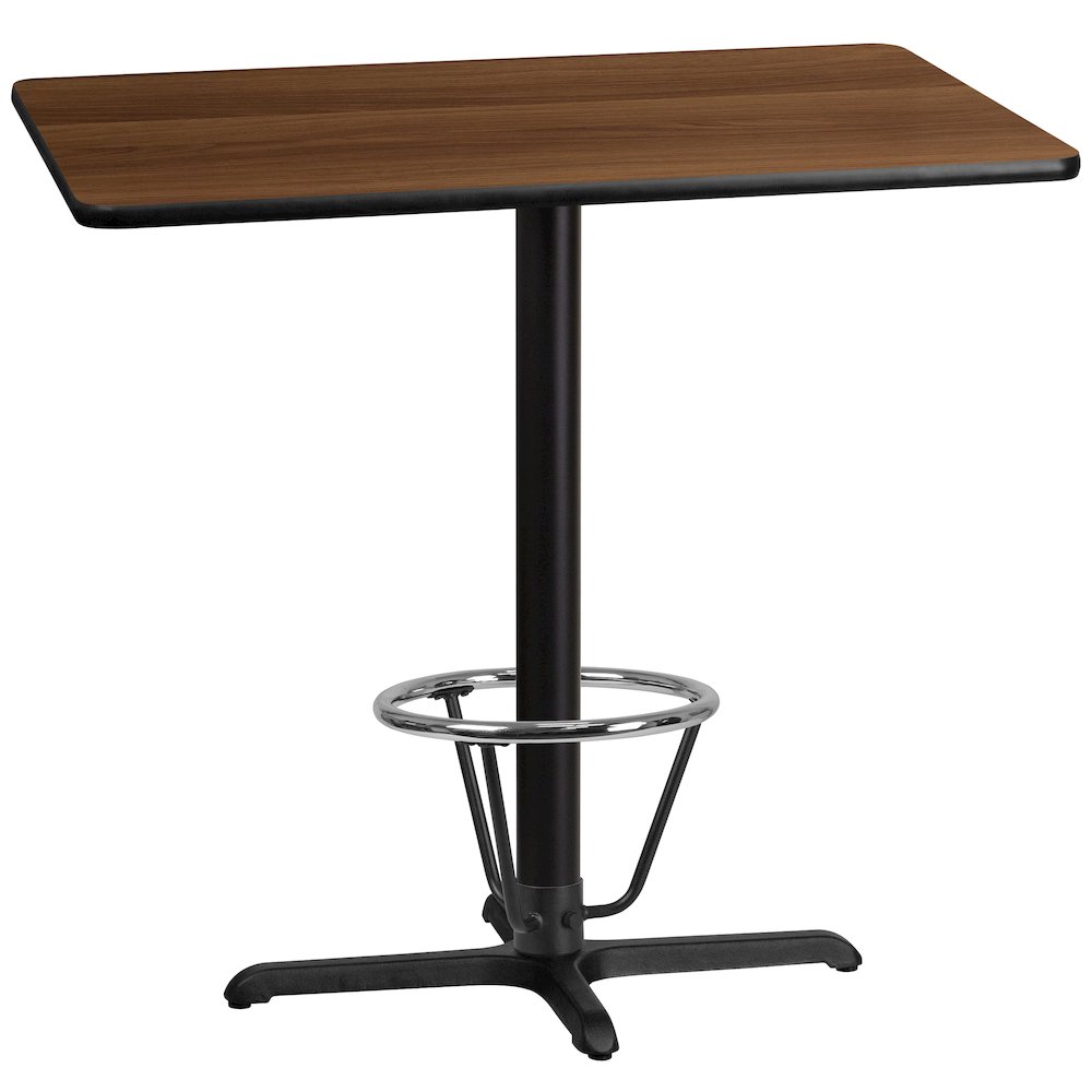 30'' x 42'' Walnut Table Top with 23.5'' x 29.5'' Bar Height. Picture 1