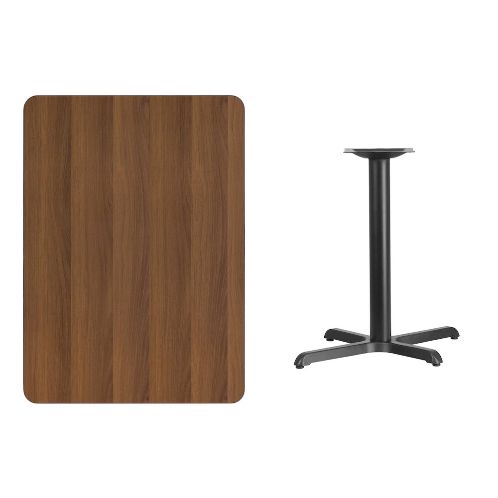 30'' x 42'' Rectangular Walnut Table Top with 23.5'' x 29.5'' Table Height Base. Picture 3
