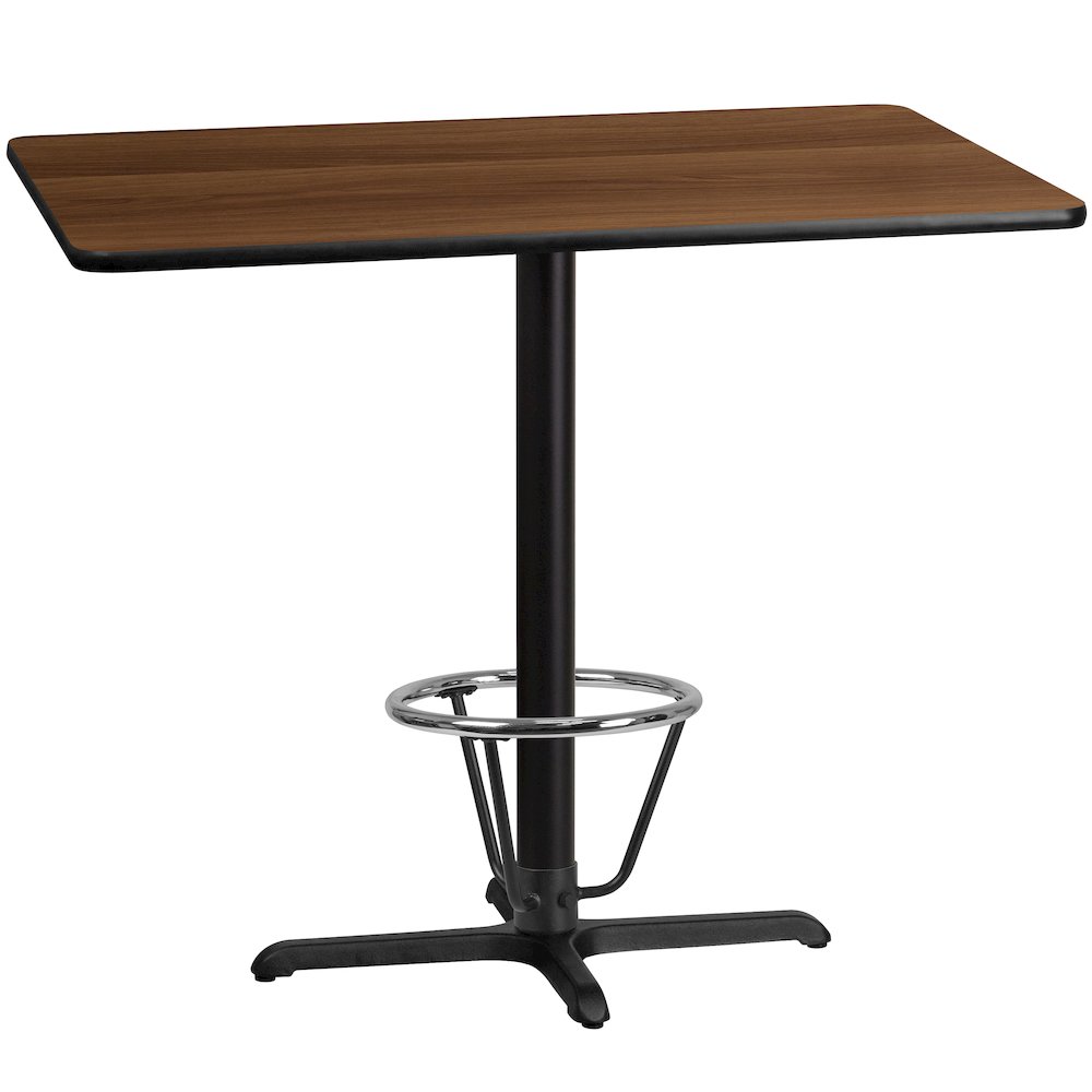 30'' x 48'' Walnut Table Top with 23.5'' x 29.5'' Bar Height. Picture 1