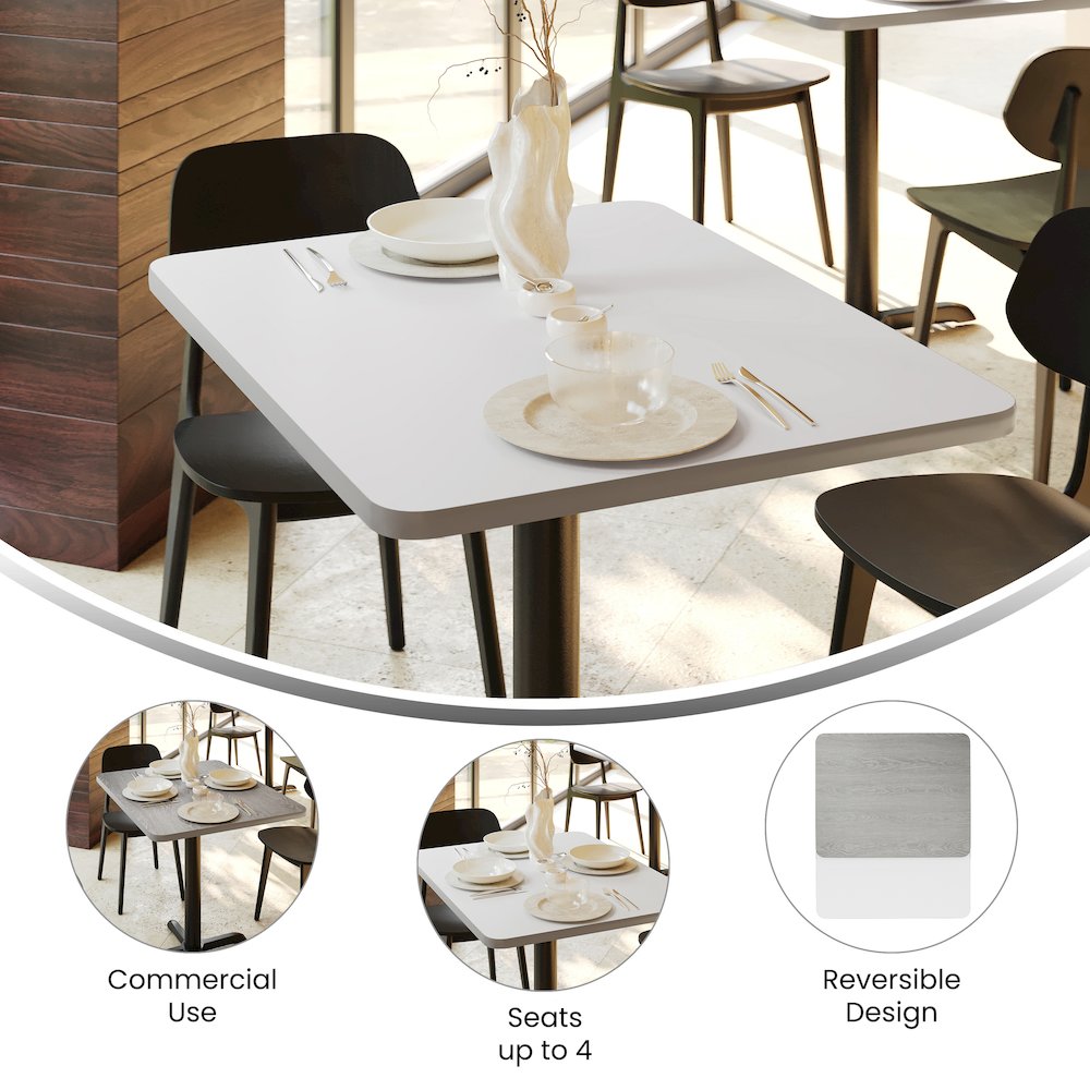24'' x 30'' Rectangular Table Top with White or Gray Reversible Laminate Top. Picture 4