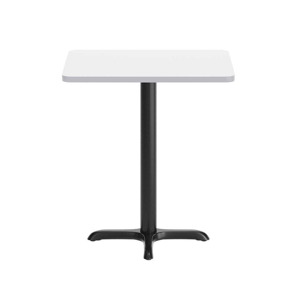24'' x 30'' White Rectangular Laminate Table Top with Black Table Height Base. Picture 8