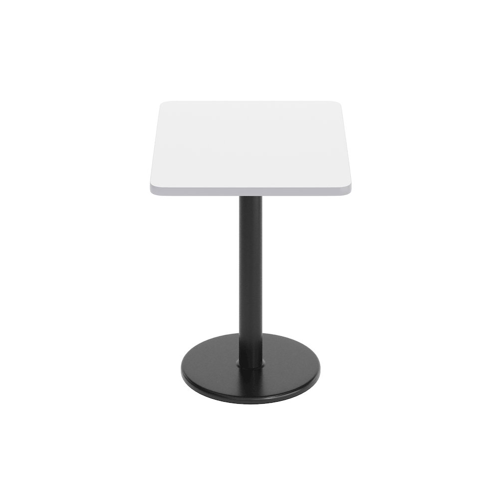 24'' x 30'' White Rectangular Laminate Table Top with Black Round Table Base. Picture 7