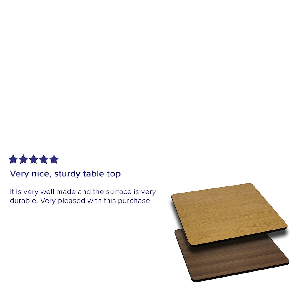 24'' Square Table Top with Natural or Walnut Reversible Laminate Top. Picture 2