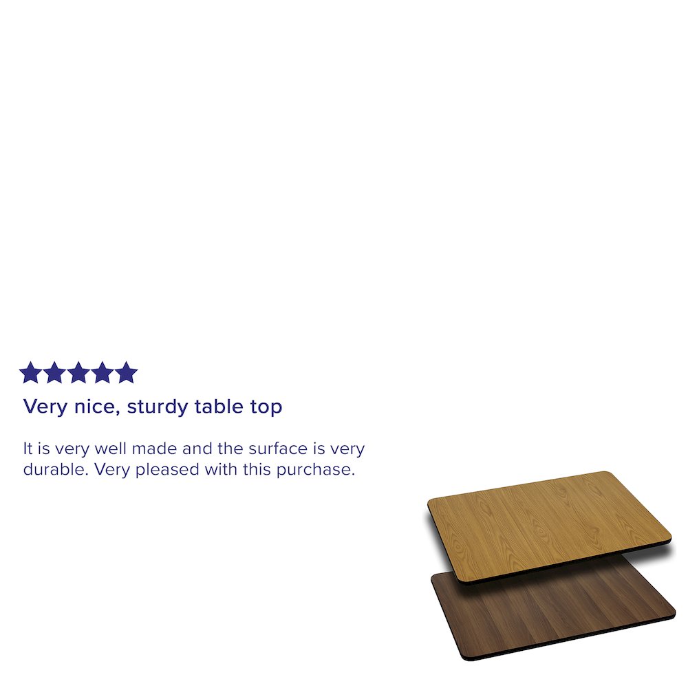 24'' x 30'' Rectangular Table Top with Natural or Walnut Reversible Laminate Top. Picture 2