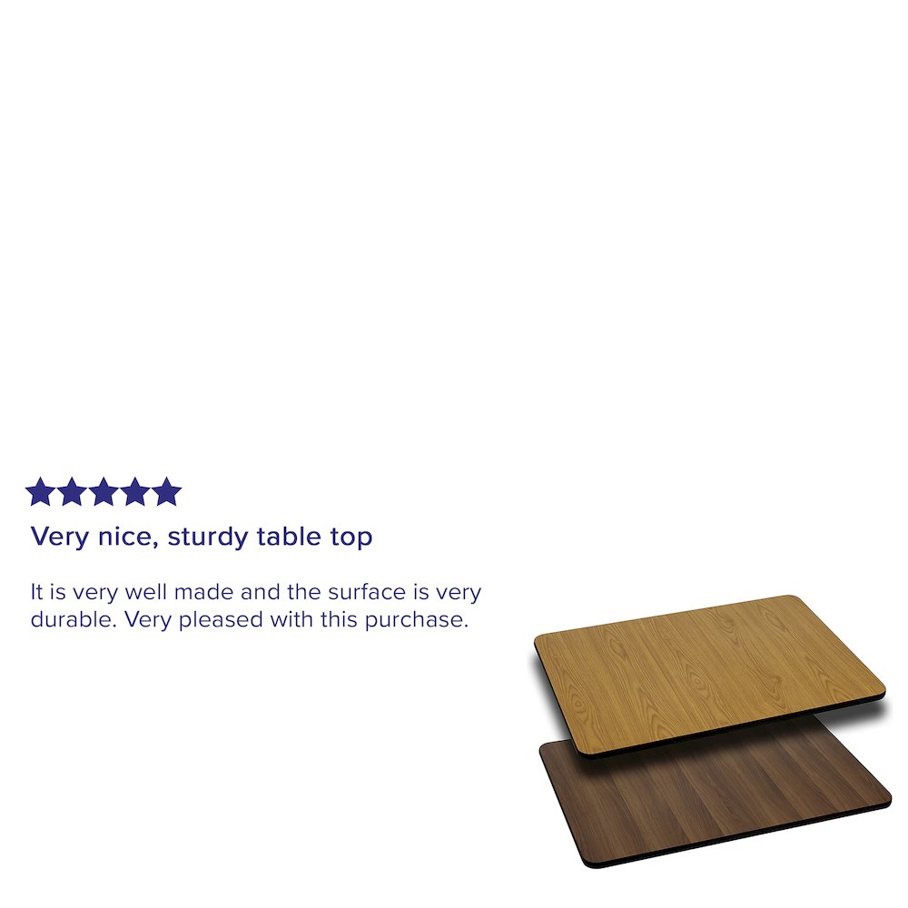 24'' x 42'' Rectangular Table Top with Natural or Walnut Reversible Laminate Top. Picture 2