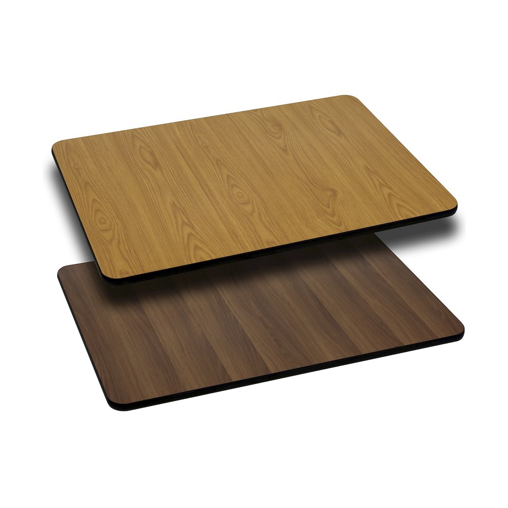 30'' x 42'' Rectangular Table Top with Natural or Walnut Reversible Laminate Top. Picture 1