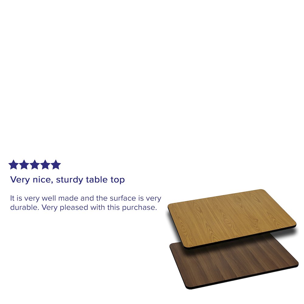 30'' x 48'' Rectangular Table Top with Natural or Walnut Reversible Laminate Top. Picture 2