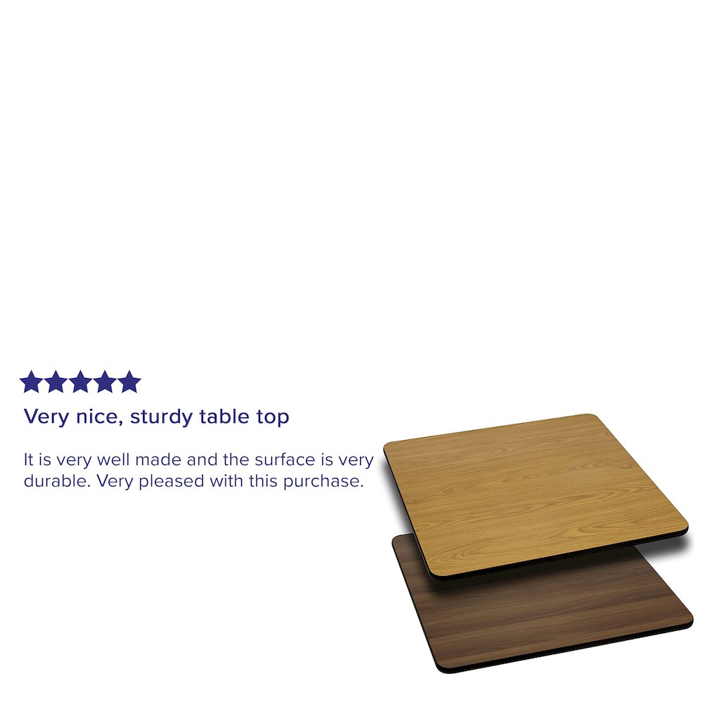 36'' Square Table Top with Natural or Walnut Reversible Laminate Top. Picture 2