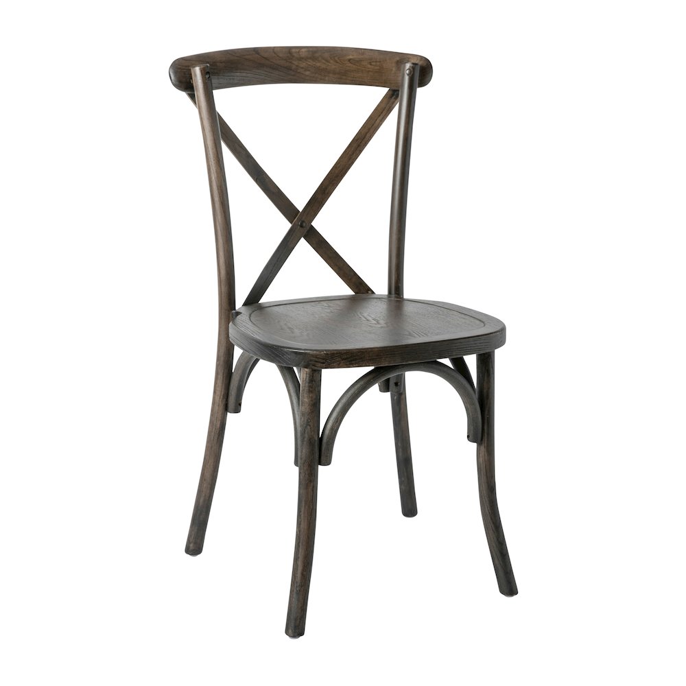 Stackable Early American Wood Cross Back Chair. Picture 1
