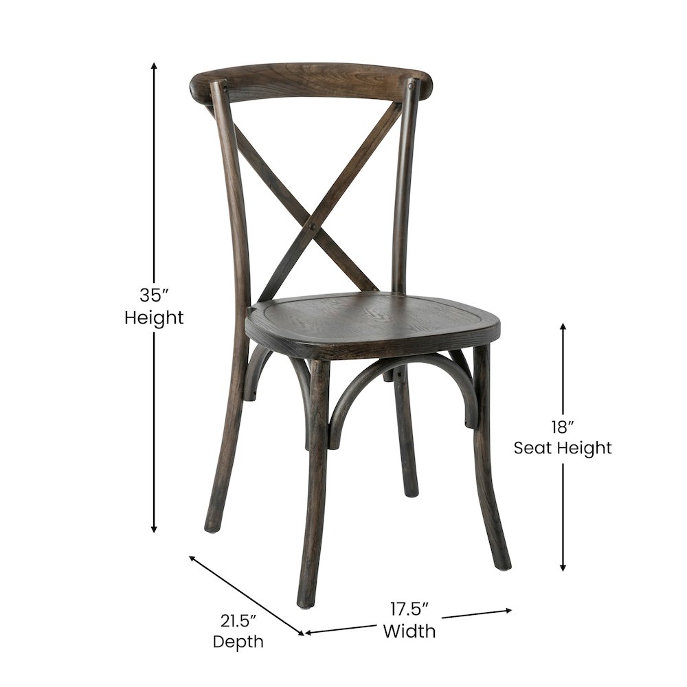 Stackable Early American Wood Cross Back Chair. Picture 4