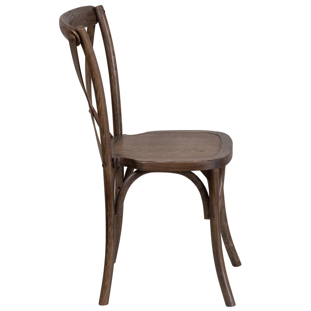 Stackable Early American Wood Cross Back Chair. Picture 3