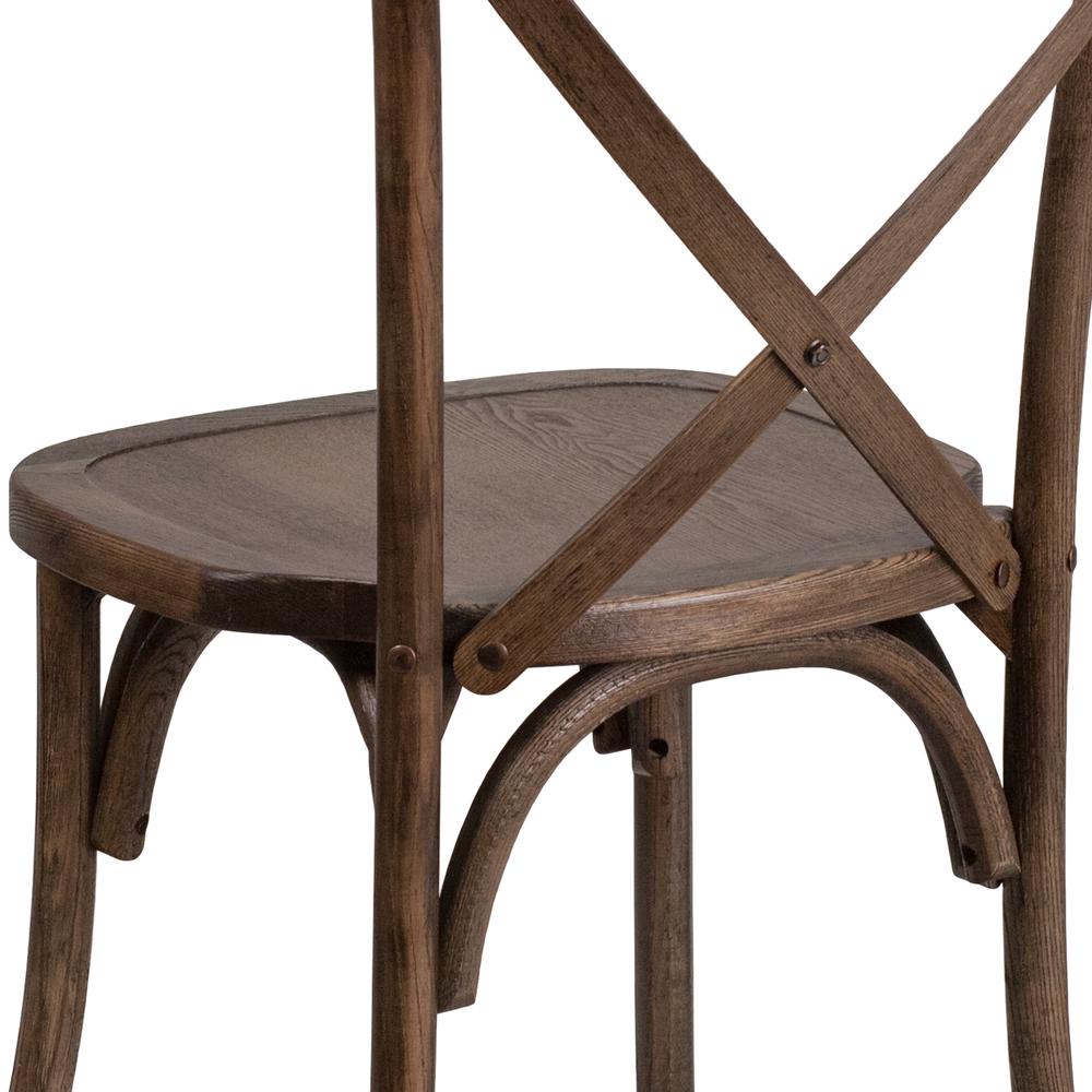 Stackable Early American Wood Cross Back Chair. Picture 8