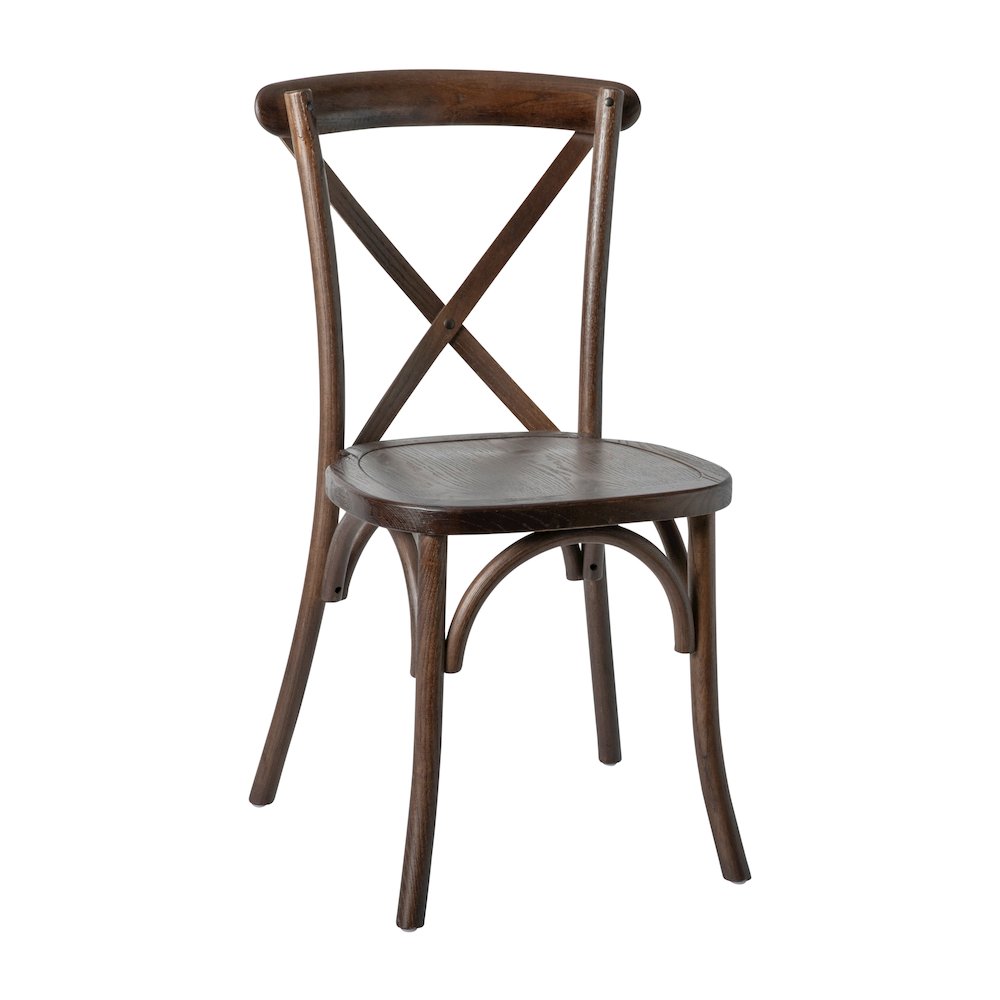Stackable Mahogany Wood Cross Back Chair. Picture 1