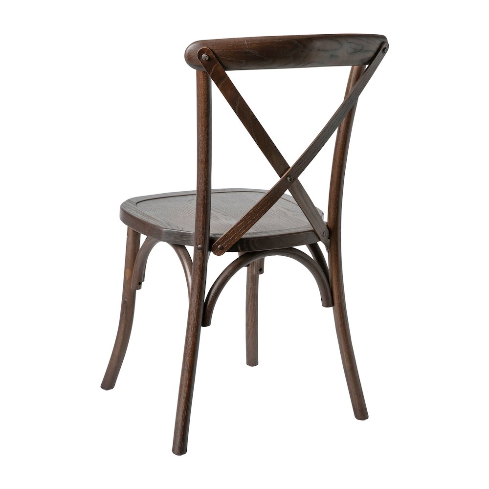 Stackable Mahogany Wood Cross Back Chair. Picture 7