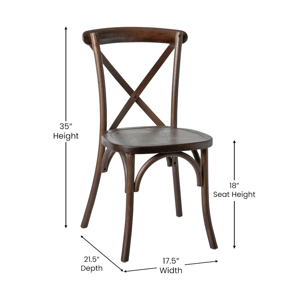 Stackable Mahogany Wood Cross Back Chair. Picture 4