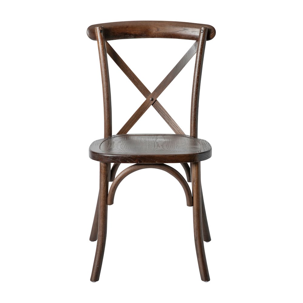 Stackable Mahogany Wood Cross Back Chair. Picture 10
